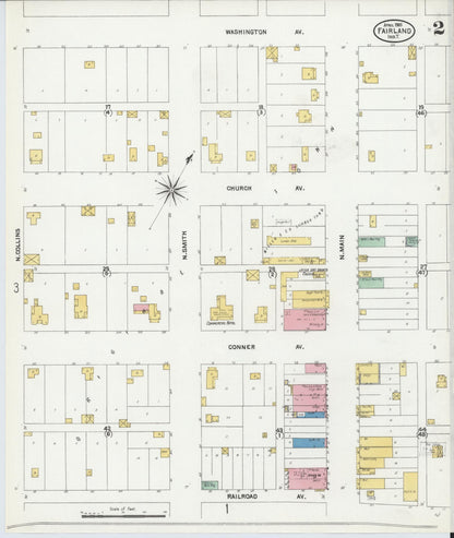 Sanborn Fire Insurance Map from Fairland, Ottawa County, Oklahoma (1905), Sheet #0002 - Complete Map Set gallery image, historic Sanborn map, vintage wall art, Oklahoma Oklahoma