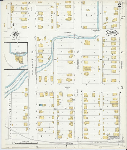 Sanborn Fire Insurance Map from Kankakee, Kankakee County, Illinois (1907), Sheet #0002 - Historic Sanborn Fire Insurance Map Print, vintage old map wall art, antique decor, genealogy gift, Illinois Illinois map