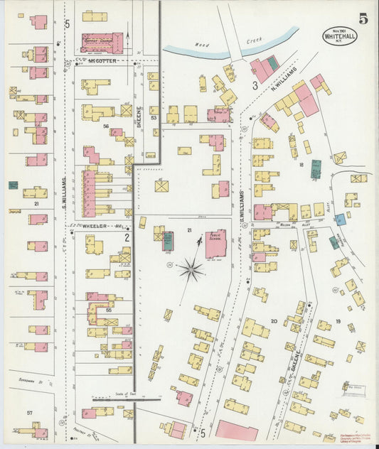 Sanborn Fire Insurance Map from Whitehall, Washington County, New York (1901), Sheet #0005 - Historic Sanborn Fire Insurance Map Print, vintage old map wall art, antique decor, genealogy gift, New York New York map