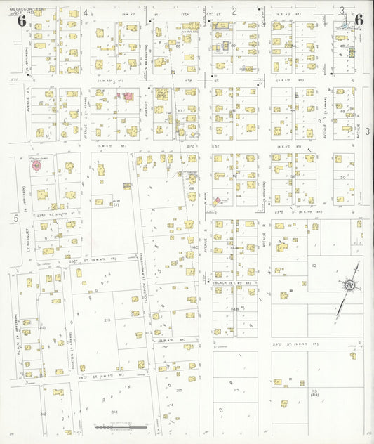 Sanborn Fire Insurance Map from McGregor, McLennan County, Texas (1932), Sheet #0006 - Historic Sanborn Fire Insurance Map Print, vintage old map wall art, antique decor, genealogy gift, Texas Texas map