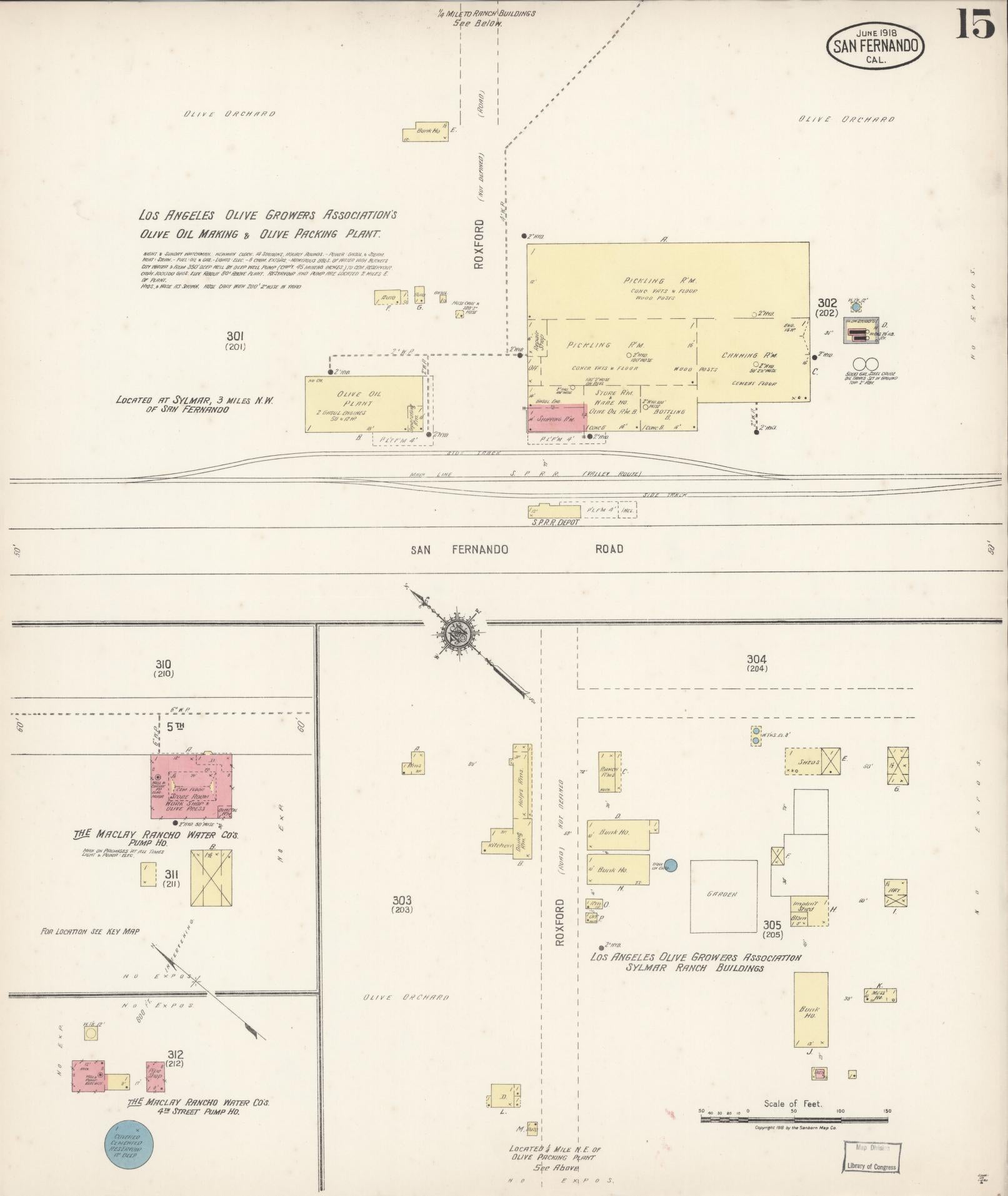Sanborn Fire Insurance Map from San Fernando, Los Angeles County, California (1918), Sheet #0015 - Complete Map Set gallery image, historic Sanborn map, vintage wall art, California California