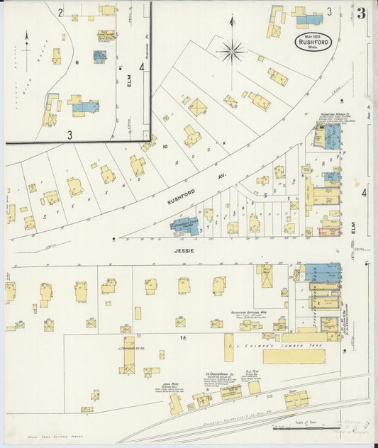 Sanborn Fire Insurance Map from Rushford, Fillmore County, Minnesota (1909), Sheet #0003 - Historic Sanborn Fire Insurance Map Print, vintage old map wall art, antique decor, genealogy gift, Minnesota Minnesota map