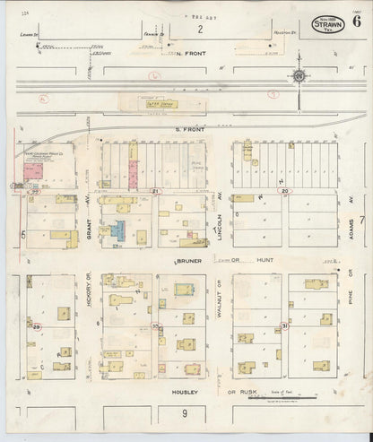 Sanborn Fire Insurance Map from Strawn, Palo Pinto County, Texas (1944), Sheet #0006 - Complete Map Set gallery image, historic Sanborn map, vintage wall art, Texas Texas