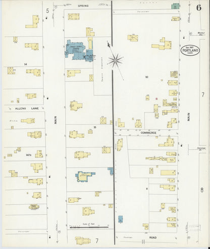Sanborn Fire Insurance Map from Portland, Middlesex County, Connecticut (1907), Sheet #0006 - Complete Map Set gallery image, historic Sanborn map, vintage wall art, Connecticut Connecticut