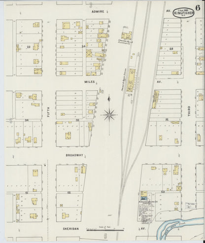 Sanborn Fire Insurance Map from Kingfisher, Kingfisher County, Oklahoma (1895), Sheet #0006 - Complete Map Set gallery image, historic Sanborn map, vintage wall art, Oklahoma Oklahoma