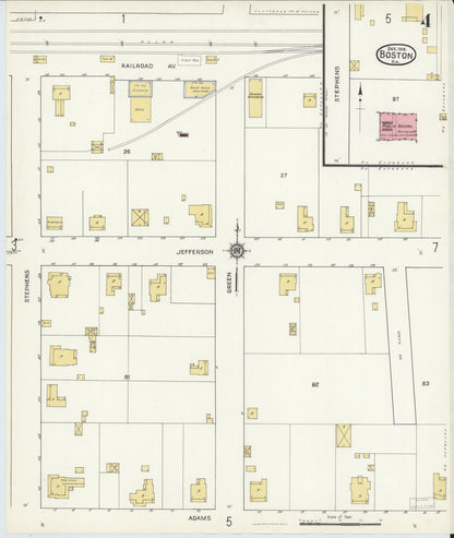 Sanborn Fire Insurance Map from Boston, Thomas County, Georgia (1916), Sheet #0004 - Complete Map Set gallery image, historic Sanborn map, vintage wall art, Georgia Georgia