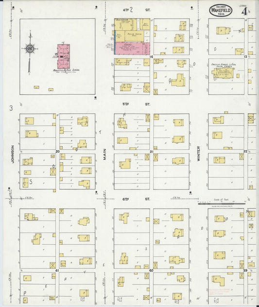 Sanborn Fire Insurance Map from Wakefield, Dixon County, Nebraska (1920), Sheet #0004 - Historic Sanborn Fire Insurance Map Print, vintage old map wall art, antique decor, genealogy gift, Nebraska Nebraska map