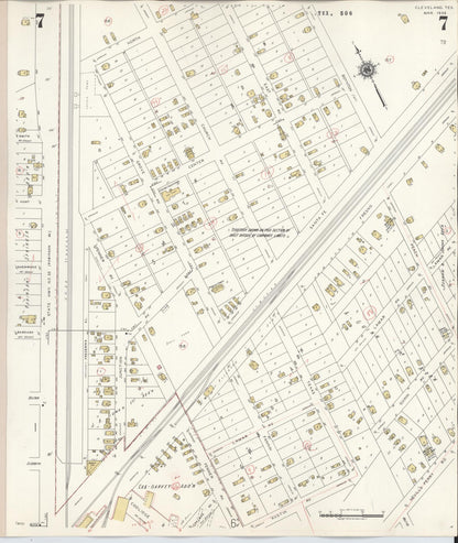Sanborn Fire Insurance Map from Cleveland, Liberty County, Texas (1939), Sheet #0007 - Historic Sanborn Fire Insurance Map Print, vintage old map wall art, antique decor, genealogy gift, Texas Texas map