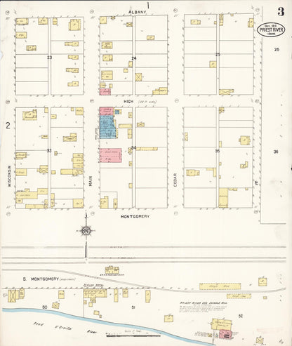 Sanborn Fire Insurance Map from Priest River, Bonner County, Idaho (1912), Sheet #0003 - Complete Map Set gallery image, historic Sanborn map, vintage wall art, Idaho Idaho