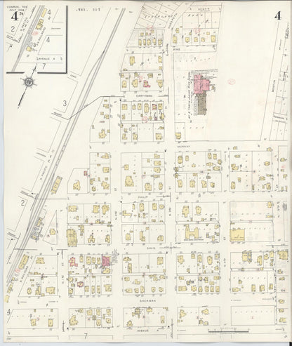 Sanborn Fire Insurance Map from Conroe, Montgomery County, Texas (1943), Sheet #0004 - Complete Map Set gallery image, historic Sanborn map, vintage wall art, Texas Texas