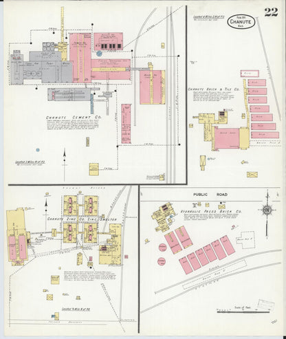 Sanborn Fire Insurance Map from Chanute, Neosho County, Kansas (1911), Sheet #0022 - Complete Map Set gallery image, historic Sanborn map, vintage wall art, Kansas Kansas