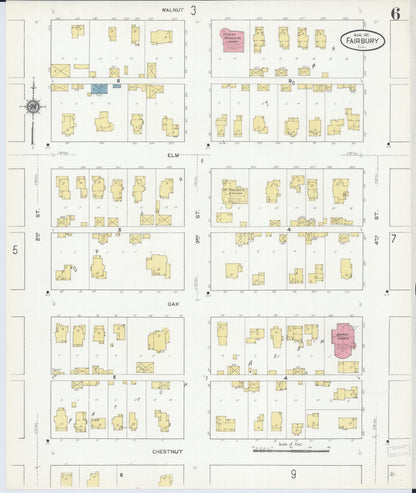 Sanborn Fire Insurance Map from Fairbury, Livingston County, Illinois (1911), Sheet #0006 - Historic Sanborn Fire Insurance Map Print, vintage old map wall art, antique decor, genealogy gift, Illinois Illinois map