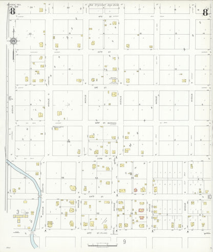 Sanborn Fire Insurance Map from Snyder, Scurry County, Texas (1936), Sheet #0008 - Historic Sanborn Fire Insurance Map Print, vintage old map wall art, antique decor, genealogy gift, Texas Texas map