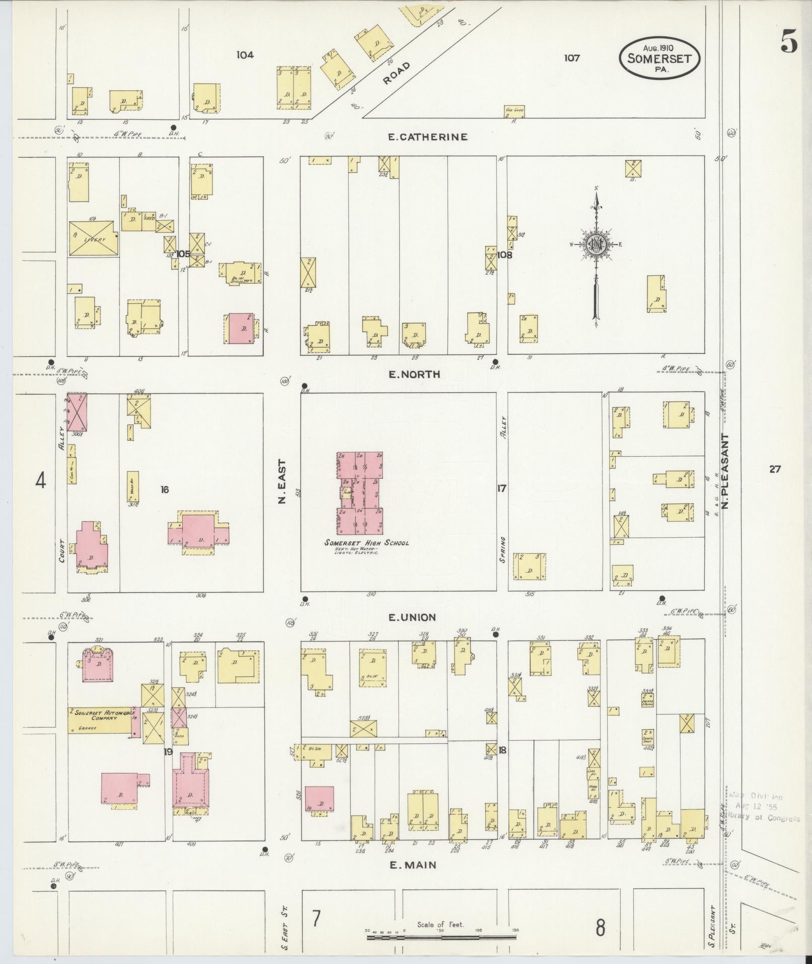 Sanborn Fire Insurance Map from Somerset, Somerset County, Pennsylvania (1910), Sheet #0005 - Complete Map Set gallery image, historic Sanborn map, vintage wall art, Pennsylvania Pennsylvania