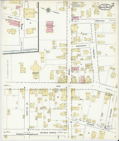 Sanborn Fire Insurance Map from Breaux Bridge, Saint Martin Parish, Louisiana (1912), Sheet #0002 - Complete Map Set gallery image, historic Sanborn map, vintage wall art, Louisiana Louisiana