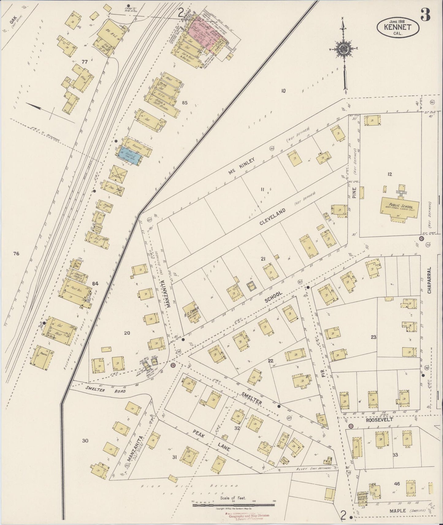 Sanborn Fire Insurance Map from Kennett, Shasta County, California (1918), Sheet #0003 - Historic Sanborn Fire Insurance Map Print, vintage old map wall art, antique decor, genealogy gift, California California map