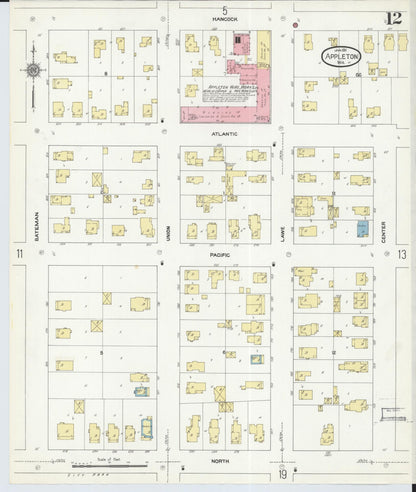 Sanborn Fire Insurance Map from Appleton, Outagamie County, Wisconsin (1911), Sheet #0012 - Complete Map Set gallery image, historic Sanborn map, vintage wall art, Wisconsin Wisconsin