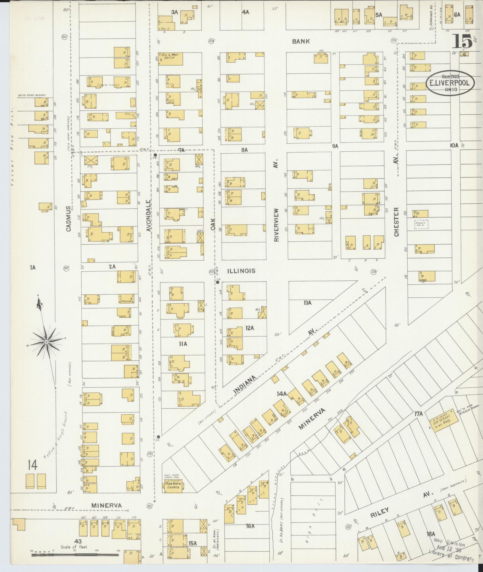 Sanborn Fire Insurance Map from East Liverpool, Columbiana County, Ohio (1903), Sheet #0015 - Historic Sanborn Fire Insurance Map Print, vintage old map wall art, antique decor, genealogy gift, Ohio Ohio map