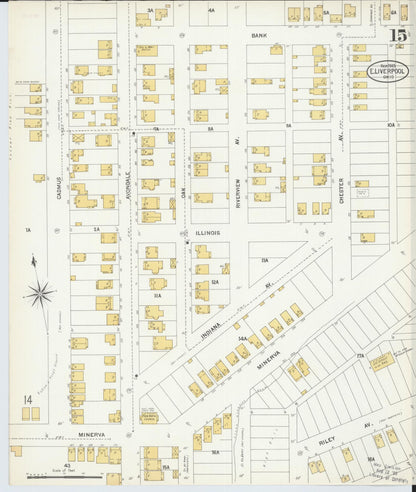 Sanborn Fire Insurance Map from East Liverpool, Columbiana County, Ohio (1903), Sheet #0015 - Historic Sanborn Fire Insurance Map Print, vintage old map wall art, antique decor, genealogy gift, Ohio Ohio map