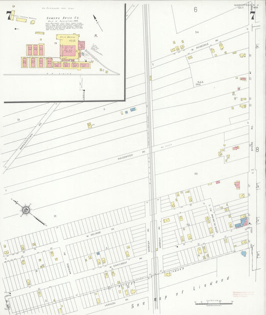 Sanborn Fire Insurance Map from Northfield, Atlantic County, New Jersey (1933), Sheet #0007 - Historic Sanborn Fire Insurance Map Print, vintage old map wall art, antique decor, genealogy gift, New Jersey New Jersey map