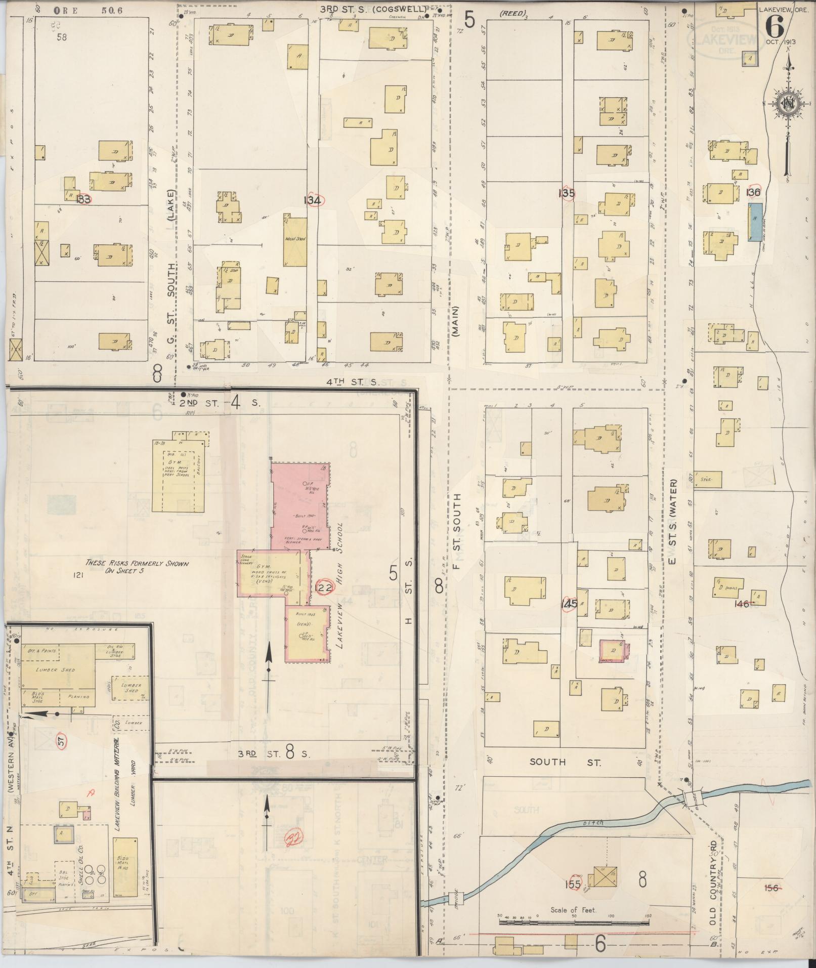 Sanborn Fire Insurance Map from Lakeview, Lake County, Oregon (1941), Sheet #0006 - Historic Sanborn Fire Insurance Map Print, vintage old map wall art, antique decor, genealogy gift, Oregon Oregon map