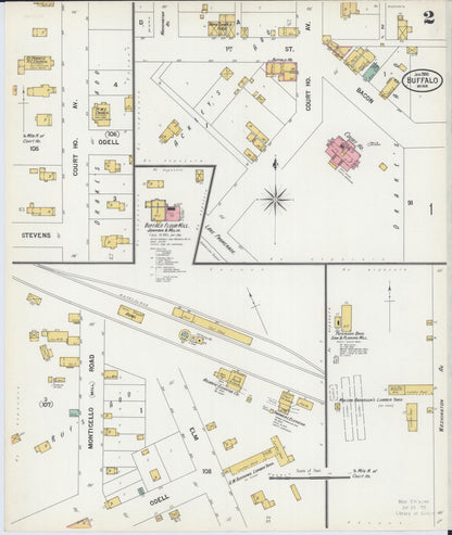 Sanborn Fire Insurance Map from Buffalo, Wright County, Minnesota (1900), Sheet #0002 - Historic Sanborn Fire Insurance Map Print, vintage old map wall art, antique decor, genealogy gift, Minnesota Minnesota map