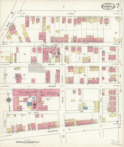 Sanborn Fire Insurance Map from Phoenixville, Chester County, Pennsylvania (1921), Sheet #0007 - Complete Map Set gallery image, historic Sanborn map, vintage wall art, Pennsylvania Pennsylvania