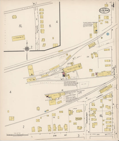 Sanborn Fire Insurance Map from Elkland, Tioga County, Pennsylvania (1922), Sheet #0004 - Complete Map Set gallery image, historic Sanborn map, vintage wall art, Pennsylvania Pennsylvania
