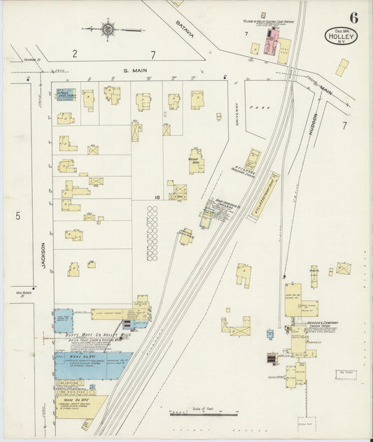 Sanborn Fire Insurance Map from Holley, Orleans County, New York (1914), Sheet #0006 - Historic Sanborn Fire Insurance Map Print, vintage old map wall art, antique decor, genealogy gift, New York New York map