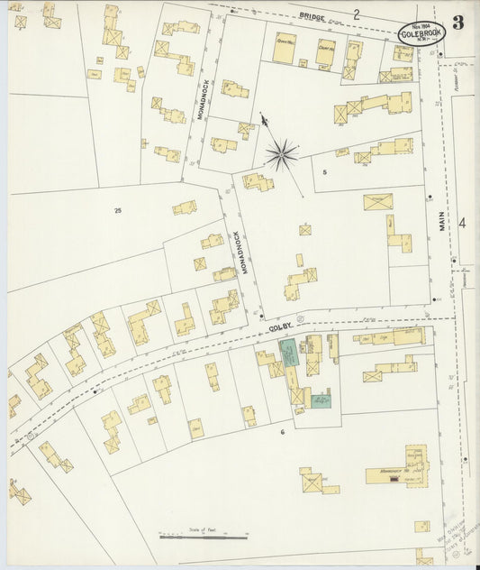Sanborn Fire Insurance Map from Colebrook, Coos County, New Hampshire (1904), Sheet #0003 - Historic Sanborn Fire Insurance Map Print, vintage old map wall art, antique decor, genealogy gift, New Hampshire New Hampshire map
