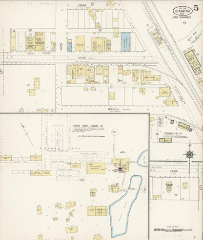 Sanborn Fire Insurance Map from Stanwood, Snohomish County, Washington (1918), Sheet #0005 - Complete Map Set gallery image, historic Sanborn map, vintage wall art, Washington Washington