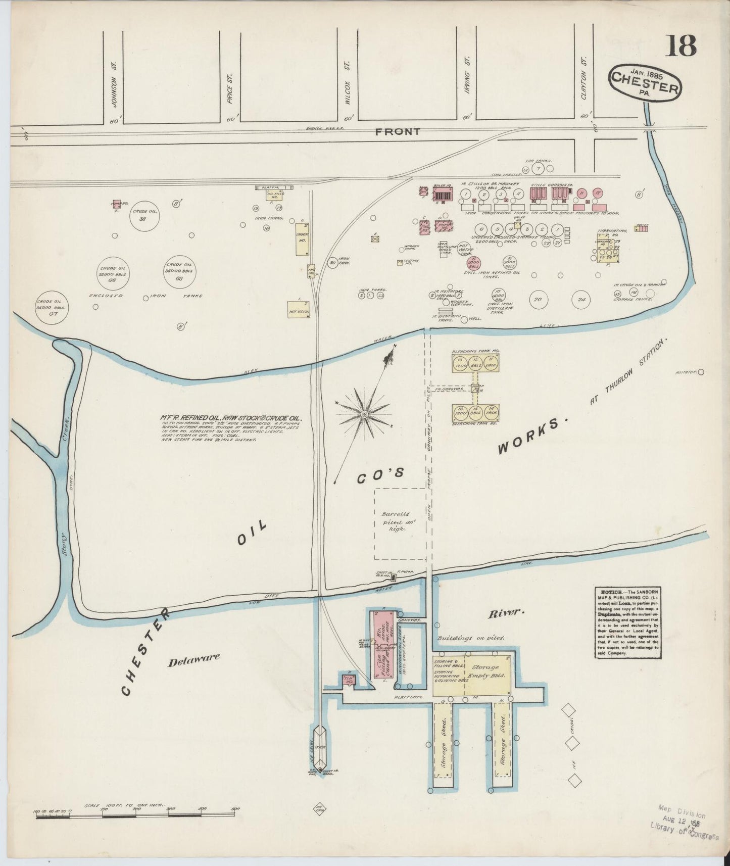 Sanborn Fire Insurance Map from Chester, Delaware County, Pennsylvania (1885), Sheet #0018 - Historic Sanborn Fire Insurance Map Print, vintage old map wall art, antique decor, genealogy gift, Pennsylvania Pennsylvania map