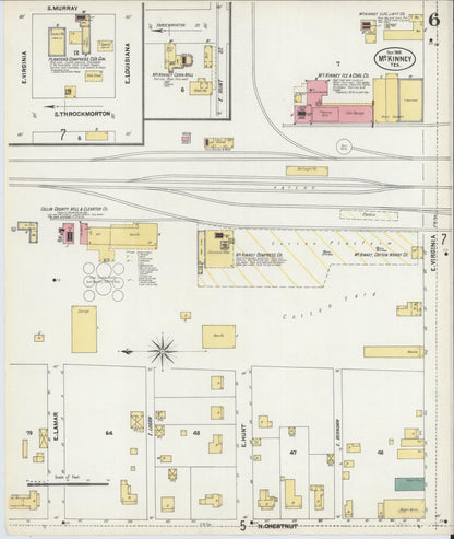 Sanborn Fire Insurance Map from McKinney, Collin County, Texas (1902), Sheet #0006 - Complete Map Set gallery image, historic Sanborn map, vintage wall art, Texas Texas