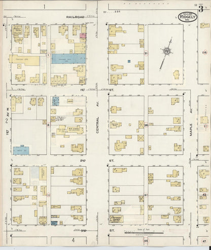 Sanborn Fire Insurance Map from Ridgely, Caroline County, Maryland (1934), Sheet #0003 - Complete Map Set gallery image, historic Sanborn map, vintage wall art, Maryland Maryland