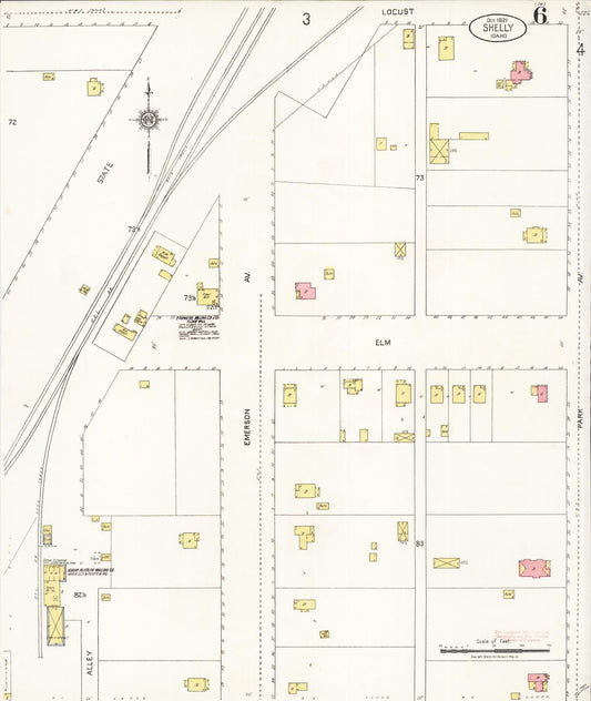 Sanborn Fire Insurance Map from Shelley, Bingham County, Idaho (1921), Sheet #0006 - Historic Sanborn Fire Insurance Map Print, vintage old map wall art, antique decor, genealogy gift, Idaho Idaho map