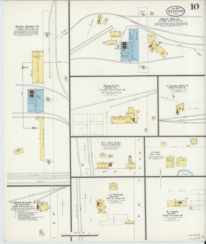 Sanborn Fire Insurance Map from Bedford, Lawrence County, Indiana (1898), Sheet #0010 - Complete Map Set gallery image, historic Sanborn map, vintage wall art, Indiana Indiana