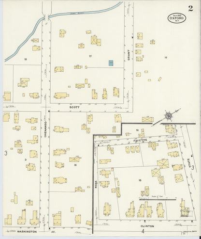 Sanborn Fire Insurance Map from Oxford, Chenango County, New York (1910), Sheet #0002 - Complete Map Set gallery image, historic Sanborn map, vintage wall art, New York New York