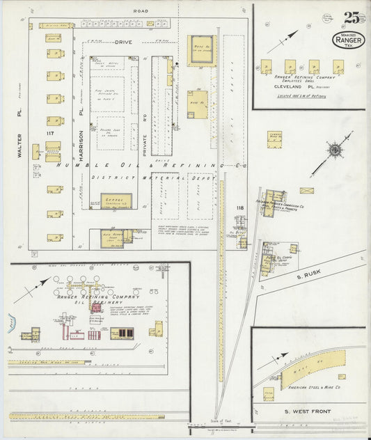 Sanborn Fire Insurance Map from Ranger, Eastland County, Texas (1920), Sheet #0025 - Historic Sanborn Fire Insurance Map Print, vintage old map wall art, antique decor, genealogy gift, Texas Texas map
