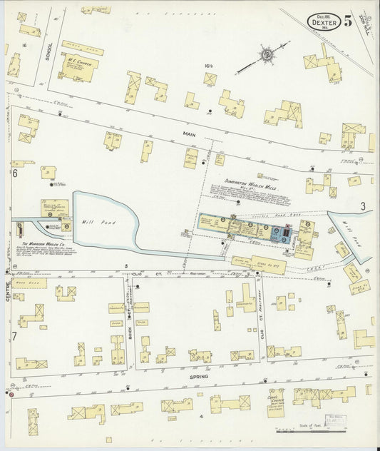 Sanborn Fire Insurance Map from Dexter, Penobscot County, Maine (1911), Sheet #0005 - Historic Sanborn Fire Insurance Map Print, vintage old map wall art, antique decor, genealogy gift, Maine Maine map