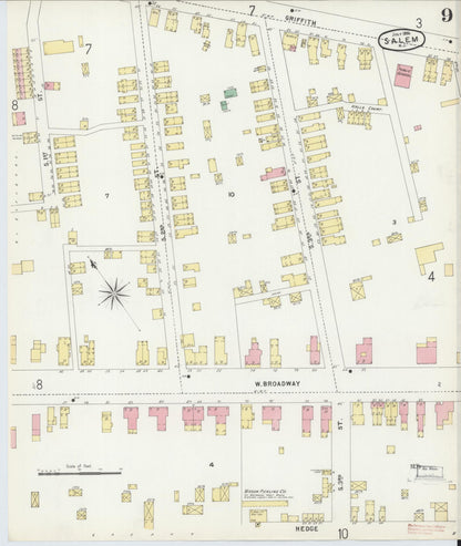 Sanborn Fire Insurance Map from Salem, Salem County, New Jersey (1896), Sheet #0009 - Complete Map Set gallery image, historic Sanborn map, vintage wall art, New Jersey New Jersey