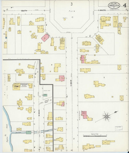 Sanborn Fire Insurance Map from Angelica, Allegany County, New York (1903), Sheet #0004 - Complete Map Set gallery image, historic Sanborn map, vintage wall art, New York New York