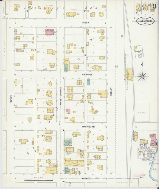Sanborn Fire Insurance Map from Higginsville, Lafayette County, Missouri (1900), Sheet #0003 - Historic Sanborn Fire Insurance Map Print, vintage old map wall art, antique decor, genealogy gift, Missouri Missouri map
