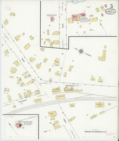 Sanborn Fire Insurance Map from Castile, Wyoming County, New York (1912), Sheet #0005 - Complete Map Set gallery image, historic Sanborn map, vintage wall art, Castile Wyoming