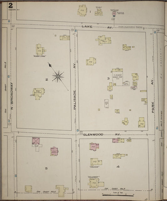 Sanborn Fire Insurance Map from Yonkers, Westchester County, New York (1886), Sheet #0002 - Complete Map Set gallery image, historic Sanborn map, vintage wall art, New York New York