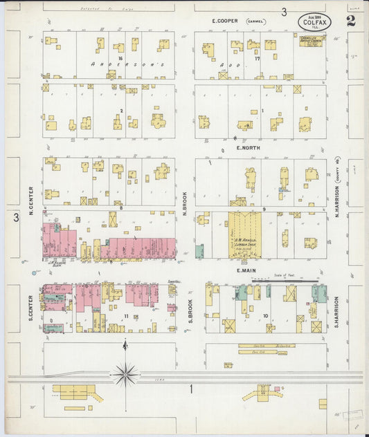 Sanborn Fire Insurance Map from Colfax, McLean County, Illinois (1899), Sheet #0002 - Historic Sanborn Fire Insurance Map Print, vintage old map wall art, antique decor, genealogy gift, Illinois Illinois map