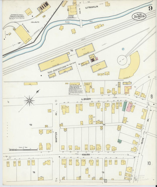 Sanborn Fire Insurance Map from Du Bois, Clearfield County, Pennsylvania (1901), Sheet #0009 - Historic Sanborn Fire Insurance Map Print, vintage old map wall art, antique decor, genealogy gift, Pennsylvania Pennsylvania map