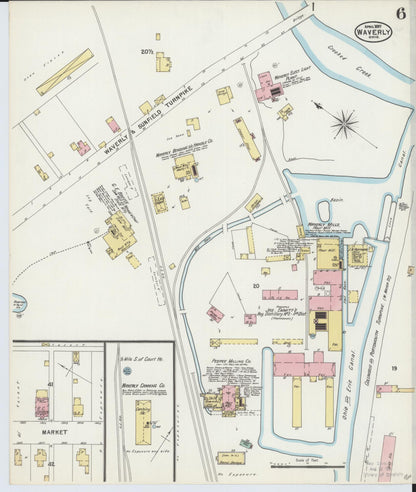 Sanborn Fire Insurance Map from Waverly, Pike County, Ohio (1897), Sheet #0006 - Historic Sanborn Fire Insurance Map Print, vintage old map wall art, antique decor, genealogy gift, Ohio Ohio map