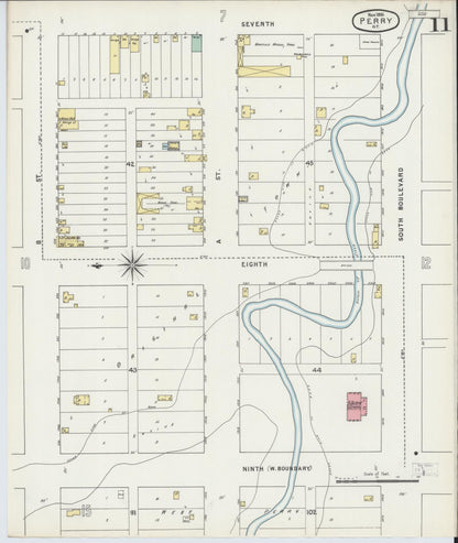 Sanborn Fire Insurance Map from Perry, Noble County, Oklahoma (1895), Sheet #0011 - Complete Map Set gallery image, historic Sanborn map, vintage wall art, Oklahoma Oklahoma
