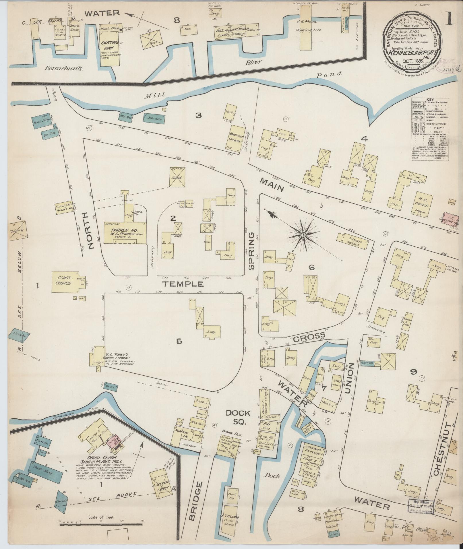Sanborn Fire Insurance Map from Kennebunkport, York County, Maine. (1885) – Historic Sanborn Fire Insurance Map Print
