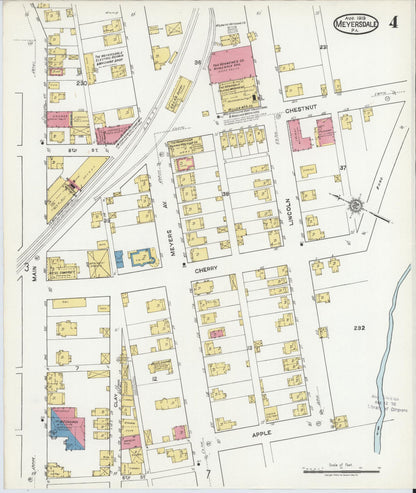 Sanborn Fire Insurance Map from Meyersdale, Somerset County, Pennsylvania (1919), Sheet #0004 - Complete Map Set gallery image, historic Sanborn map, vintage wall art, Pennsylvania Pennsylvania